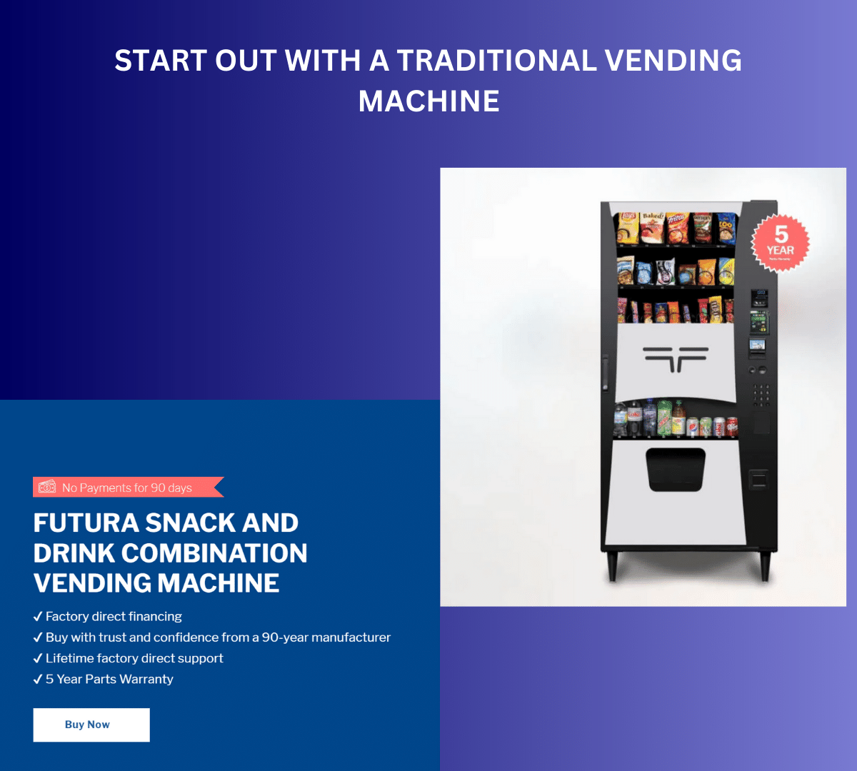 START OUT WITH A TRADITIONAL VENDING MACHINE
