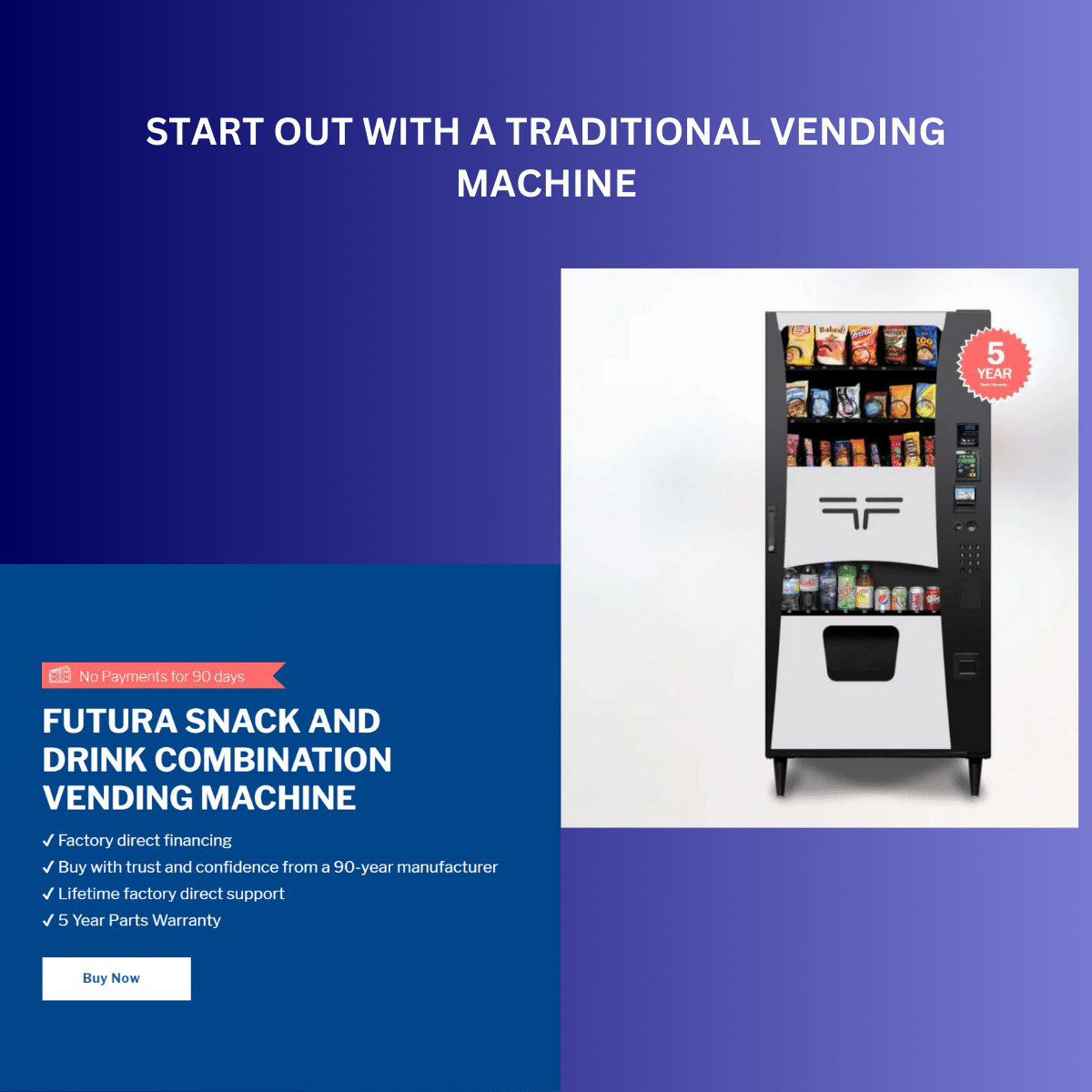 START OUT WITH A TRADITIONAL VENDING MACHINE