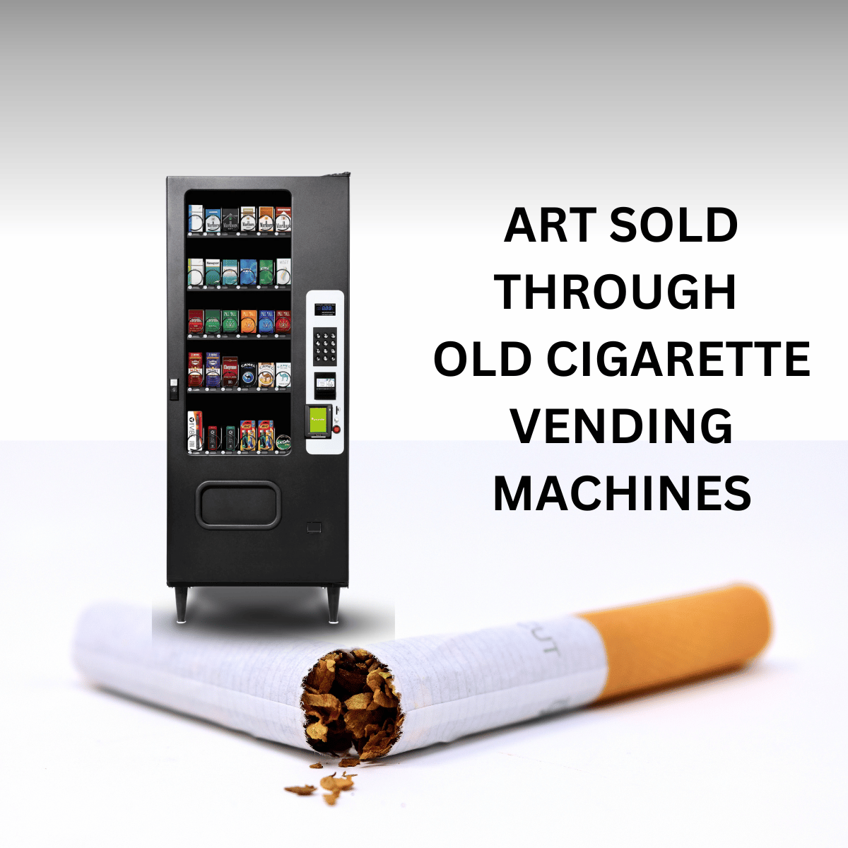 ART SOLD THROUGH OLD CIGARETTE VENDING MACHINES