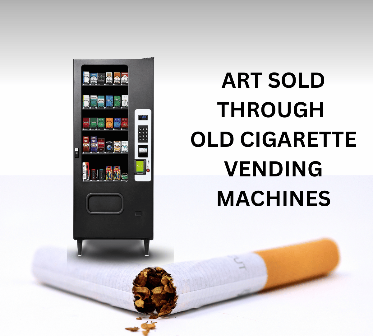 ART SOLD THROUGH OLD CIGARETTE VENDING MACHINES